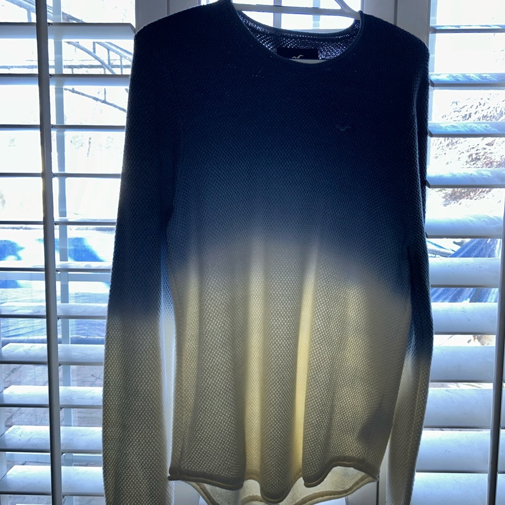 blue & white ombré sweater